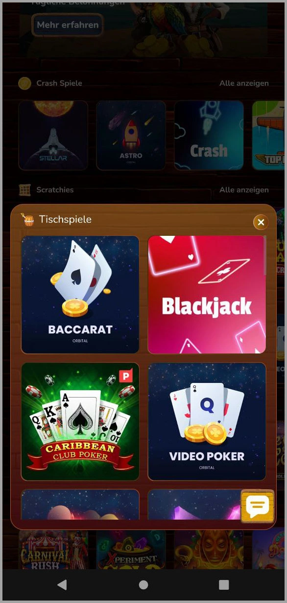 Klassische Tischspiele bei Pirate Spins casino